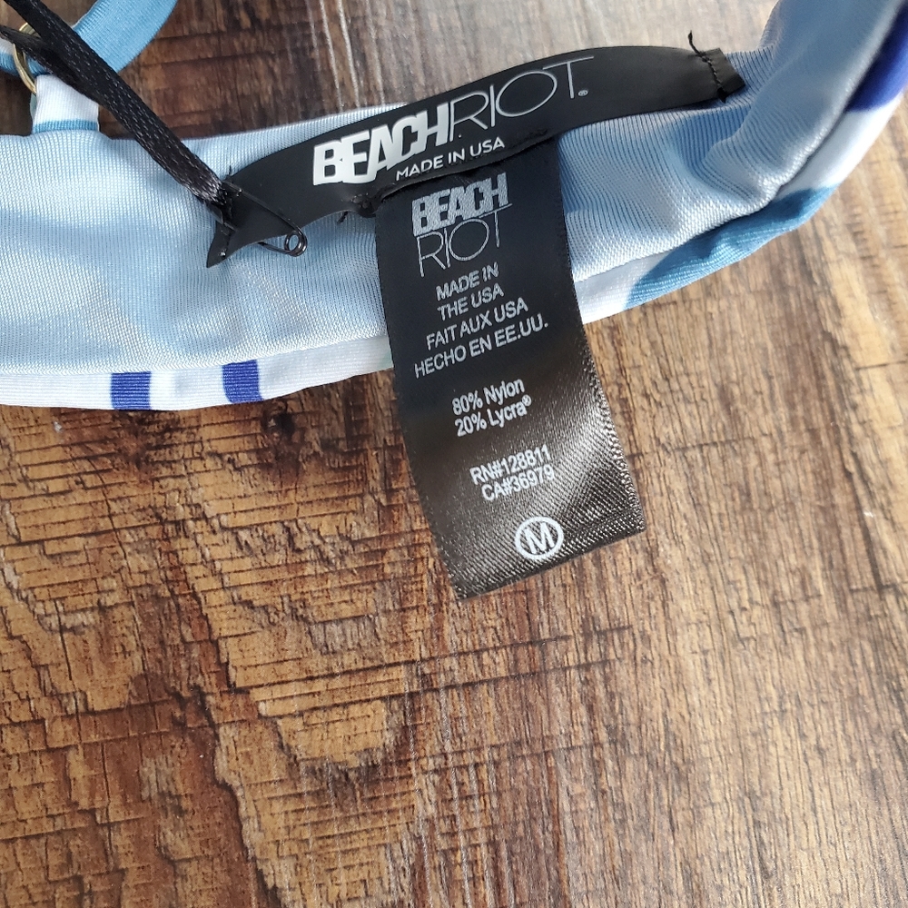 Beach Riot Blue & White Abstract Print Bikini - Picture 4 of 4